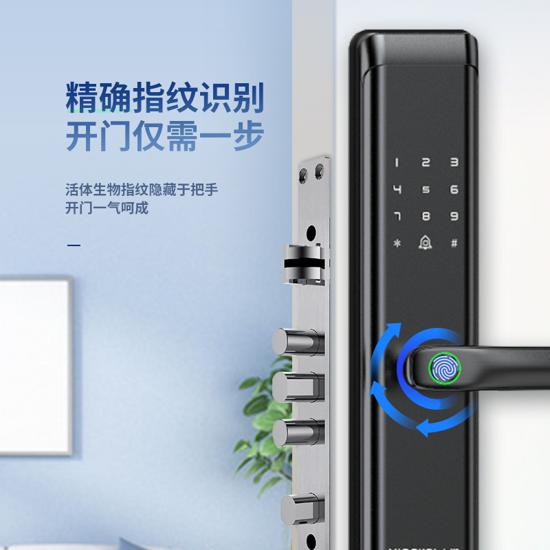 小凯(XIAOKAI)指纹锁智能锁Q1-S星空黑 家用防盗智能门锁 电子锁密码锁 远程临时密码