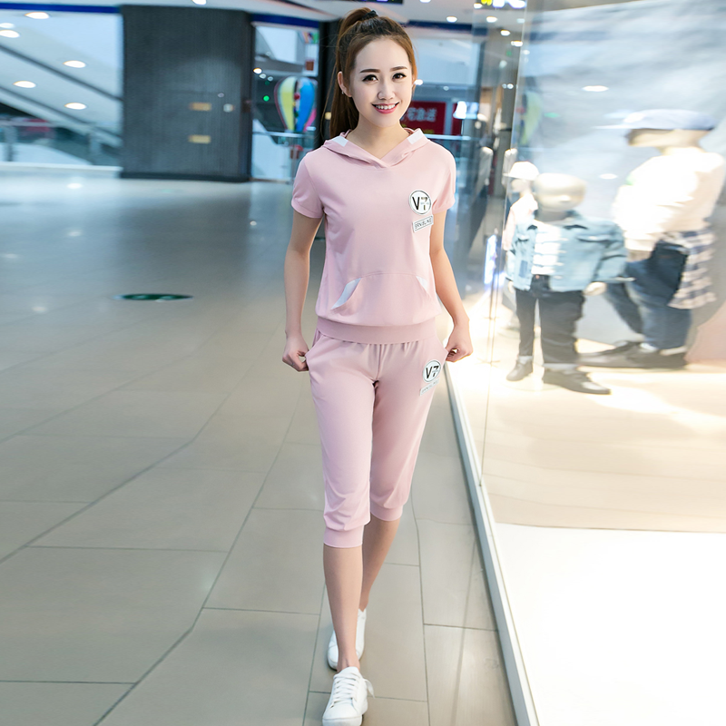 金碧依姿 Jinbiyizi 女士套装金碧依姿19新款夏拼接印花两件套短袖 七分裤学生少女运动休闲套装 价格图片品牌报价 苏宁易购金碧依 姿服饰旗舰店