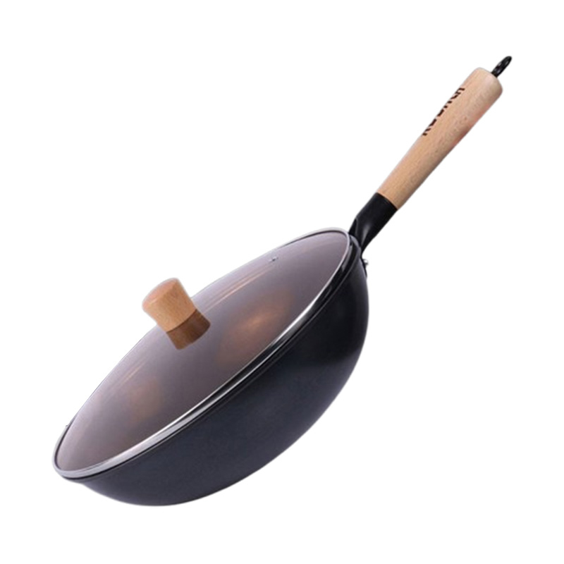 康巴赫炒锅32cm少油烟无涂层精铁锅老铁锅电磁炉燃气通用CZH32A1高清大图