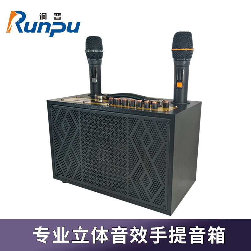 润普Runpu会议扩声手提音箱卡拉OK户外直播带无线话筒便携式会议音箱RP-EX10高清大图