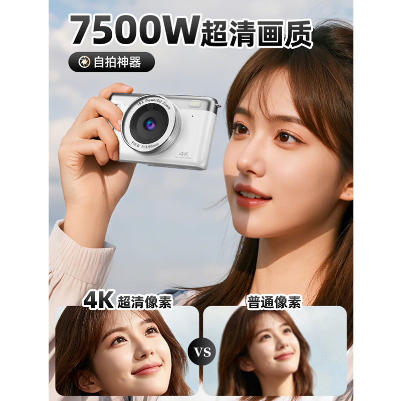 纽曼(Newsmy)N9智能CCD相机微单翻转屏高清像素 64G+广角镜头