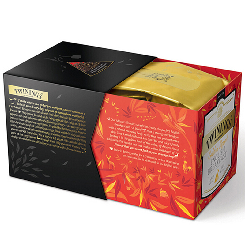 英国川宁(TWININGS) 金毫英式早餐红茶和英伦茗香伯爵红茶 15包*3g *2盒 套装 90g