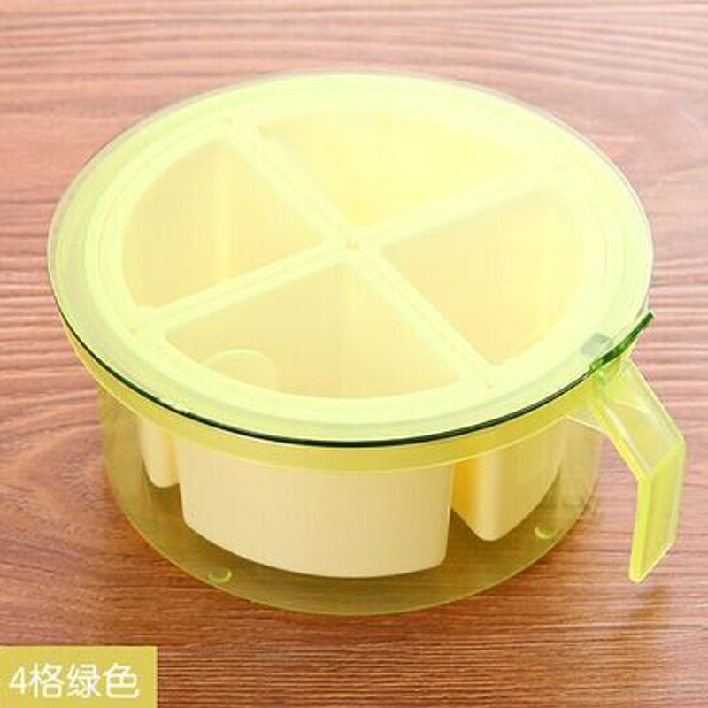 厨房圆形多格味盒佐料盒味料味罐家用塑料盐罐料罐料盒