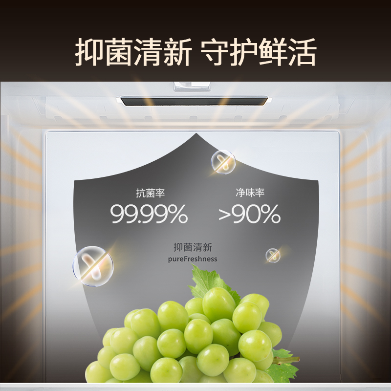 西门子无界零嵌两侧0.4cm法式多门501L净味双系统双循环嵌入冰箱 KF505681EC湖韵蓝新款高清大图