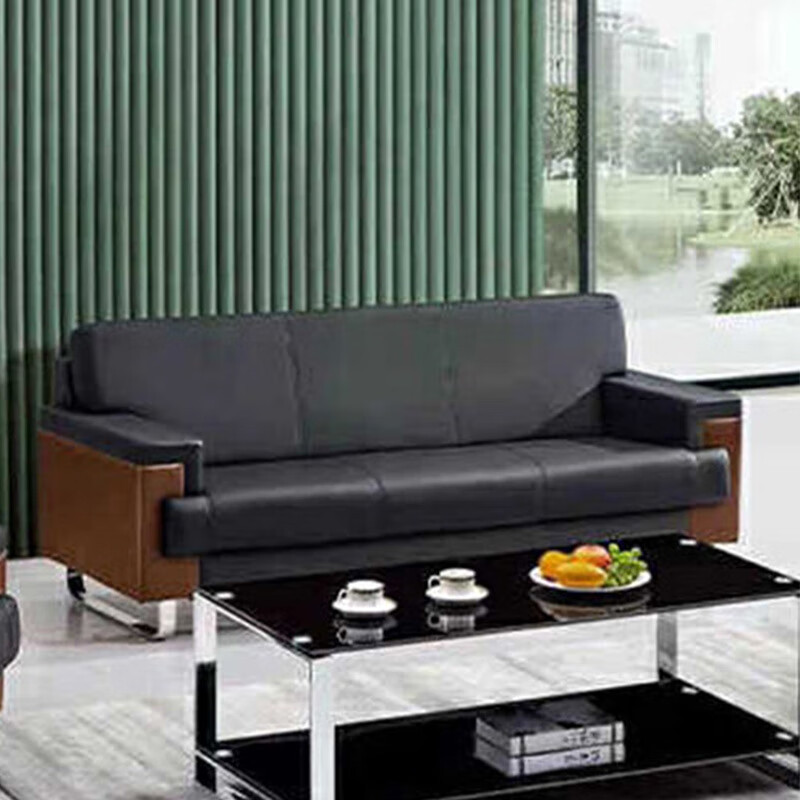 圣斯顿S-HB606-3 真皮三人位沙发2200*820*850mm(单位:张)黑色高清大图