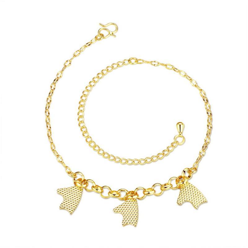 A059-A Women 18K yellow gold anklet jewelry 镀黄金色女脚链潮