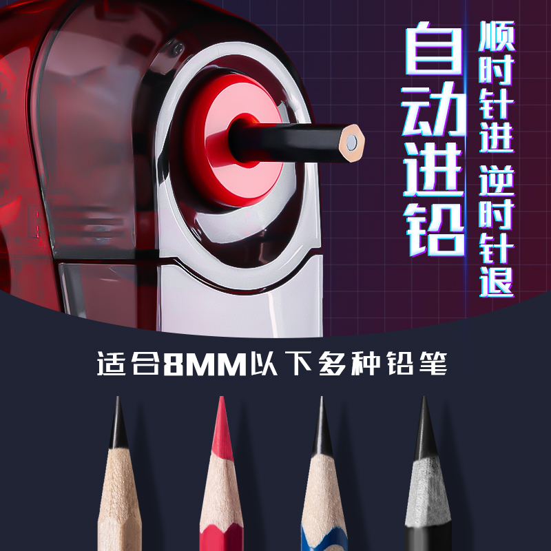 三木(SUNWOOD)削笔器全透明卷笔刀手摇削笔机小学生转笔刀男孩耐用自动进铅钻笔旋笔铅笔刨手动绞笔儿童幼儿园小型车笔