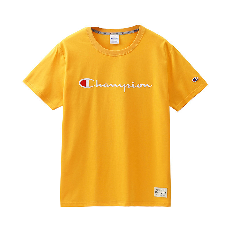 champion冠军t恤经典字母logo刺绣短袖男女宽松时尚潮流