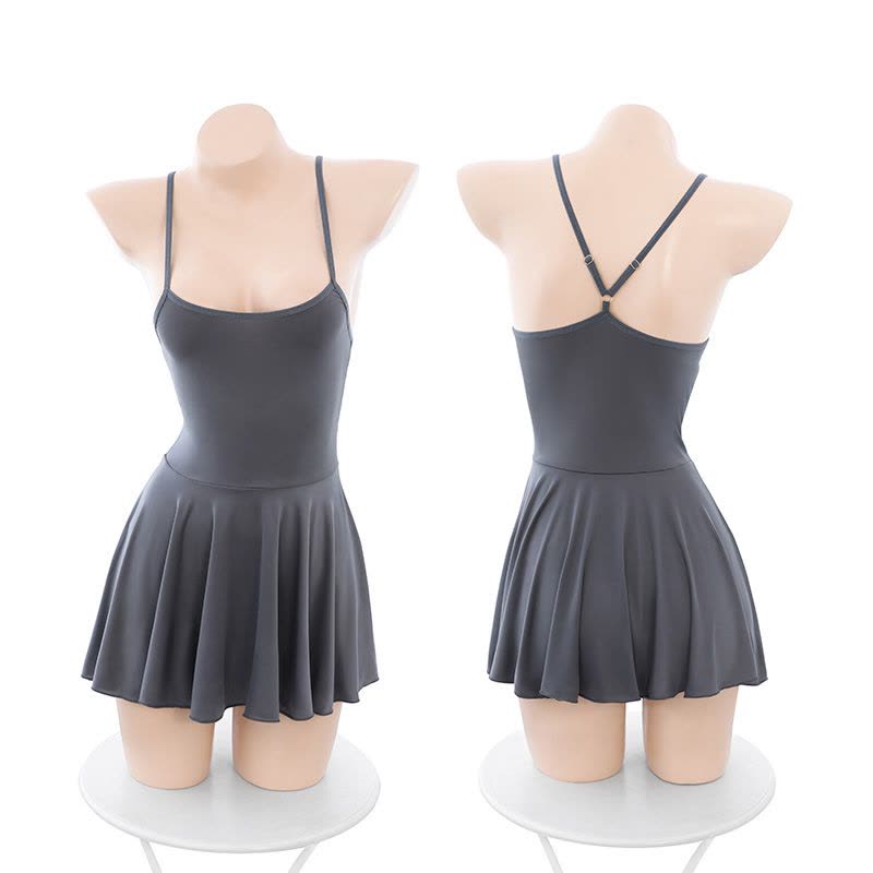 霏慕性感情趣内衣爽滑性感简约吊带裙女式情趣睡衣午夜魅力战袍6625图片