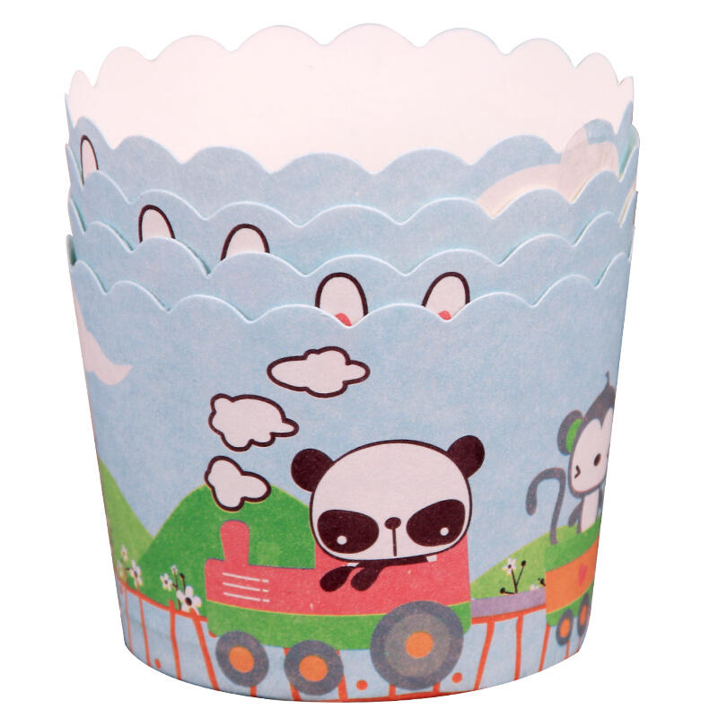 拜杰(Baijie)烘焙工具 耐高温纸杯 玛芬蛋糕烘培纸杯托 蛋糕纸杯 马芬杯 烘焙纸杯 24只颜色随机