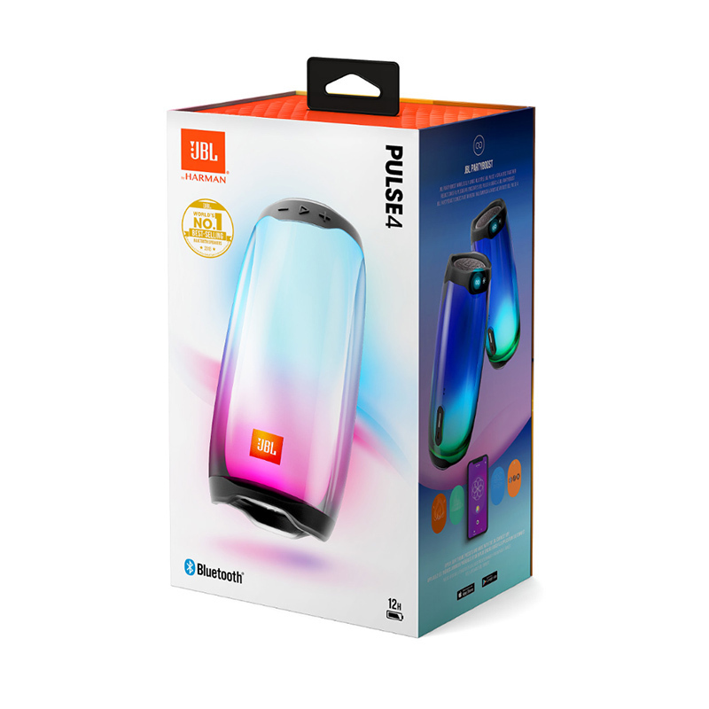 JBL PULSE4 音乐脉动四代 炫彩无线蓝牙音箱 户外便携低音炮音响 防水音箱 脉动3新款升级款 黑色高清大图