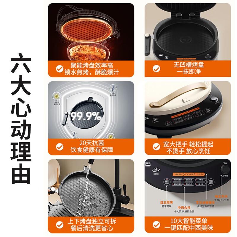 九阳(Joyoung)电饼铛双面加热家庭用上下盘可拆洗电饼档加深大尺寸智能煎饼锅早餐机烙饼锅加大加深加热 JK30-GK高清大图