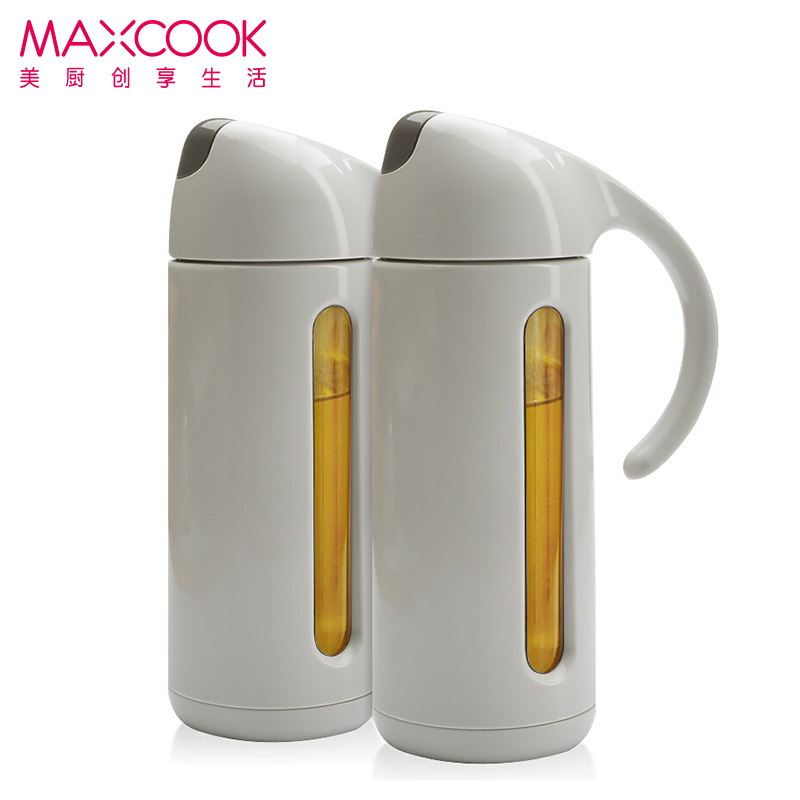 美厨(maxcook)自动开合油壶 320ML 防漏调料瓶酱油醋瓶两只装 MCPJ420