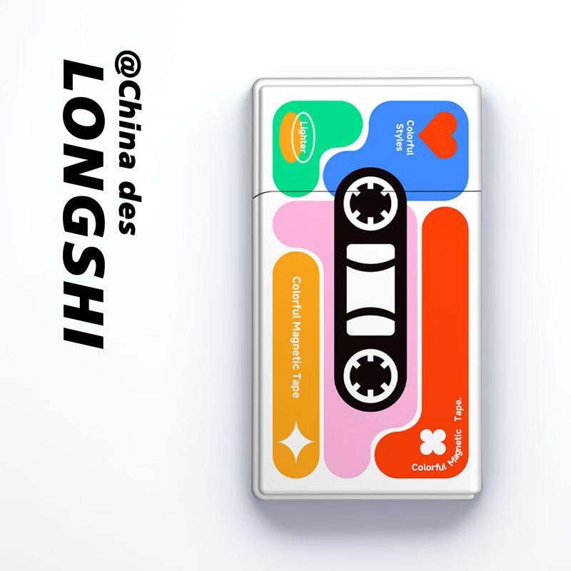 龙仕(LONGSHI)充气打火机 文创系列 充气款套盒 浪漫磁带 1支