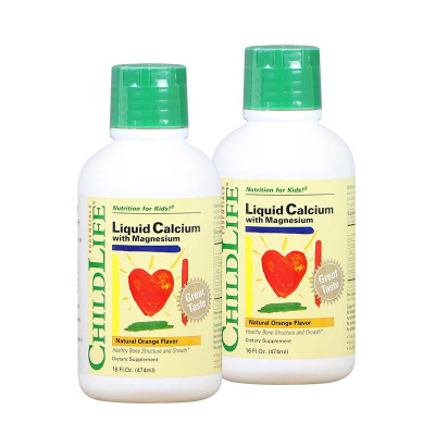 2瓶装-原装进口美国CHILDLIFE童年时光钙镁锌473ml 婴幼儿儿童营养品口服液补钙片（6个月以上）
