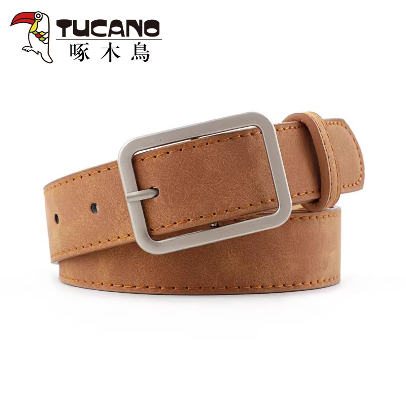 啄木鸟无印新款休闲男女简约百搭皮带时尚裤腰带复古学生潮年尚简高清大图