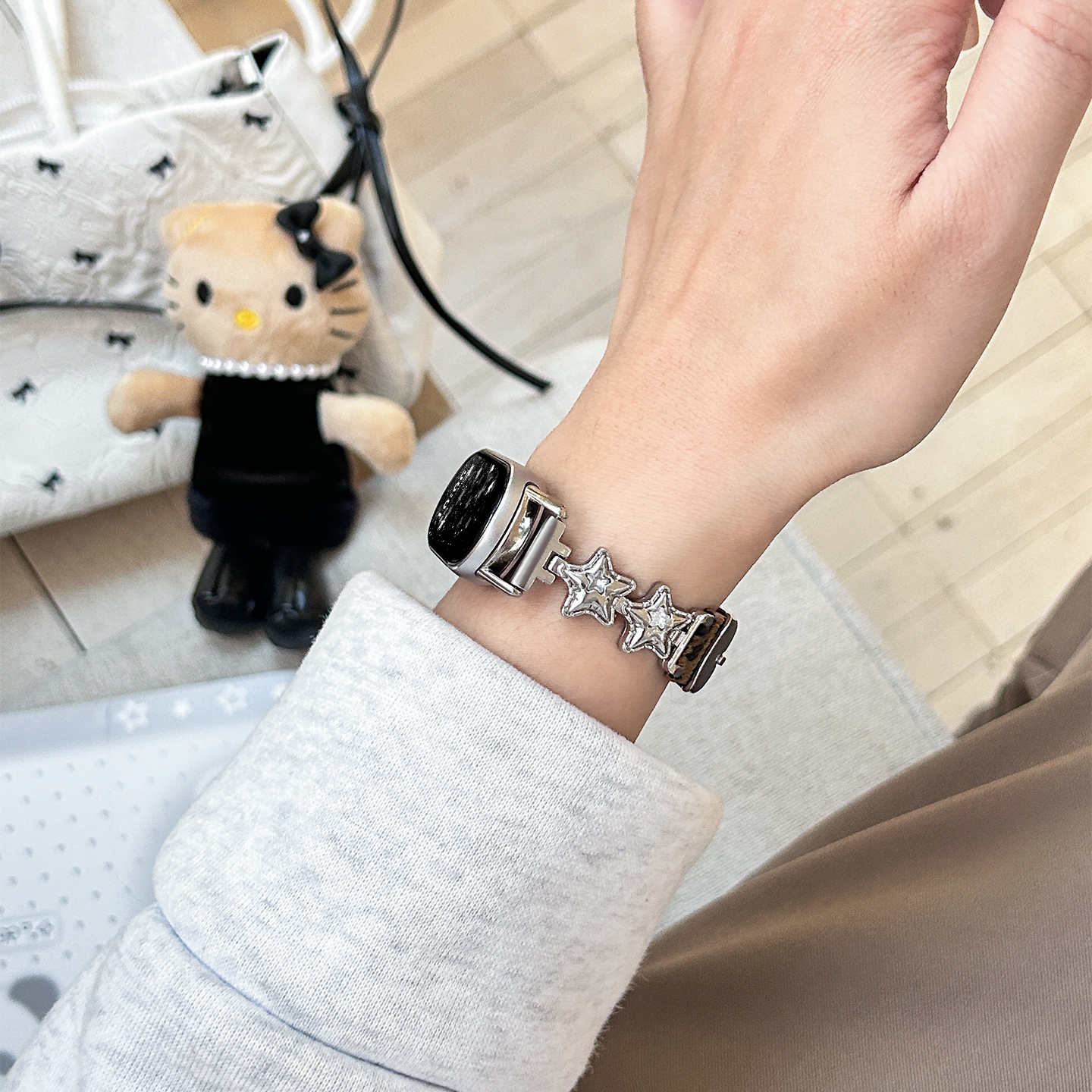 猫咪毛绒挂脖套适用小天才Z11电话手表表带3139B高清大图