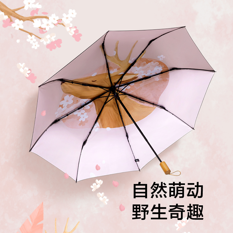 蕉下动物太阳伞防晒防紫外线遮阳伞女小巧便携三折伞五折伞晴雨两用折叠高清大图
