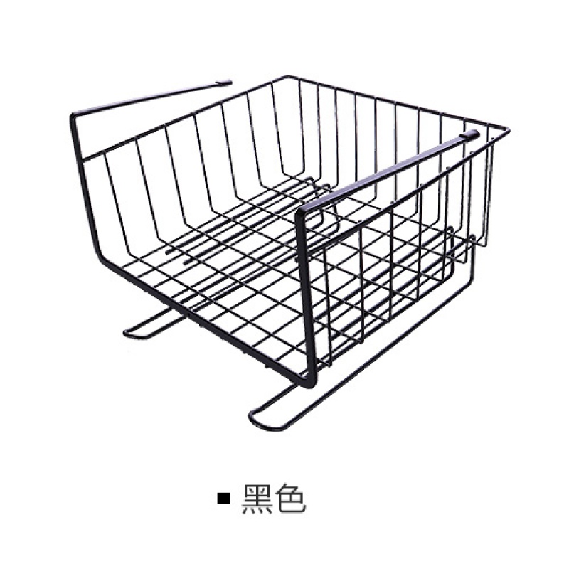 厨房橱柜下挂架置物架隔层挂篮储物架衣柜收纳架柜子挂架整理架收纳层架三维工匠 黑色【买二送一：送50片抹布】