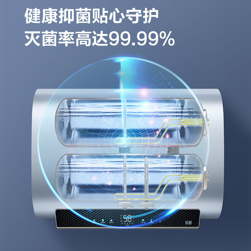 海尔(Haier)电热水器60升扁桶纤薄双胆3300W速热一级能效ECO节能内胆免清洗健康净水洗9倍大水量