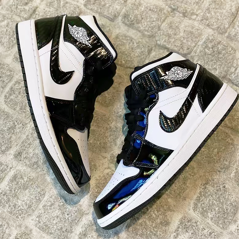 [限量]nike/耐克air jordan1 aj1 全明星黑白熊猫漆皮中帮球鞋dd1649