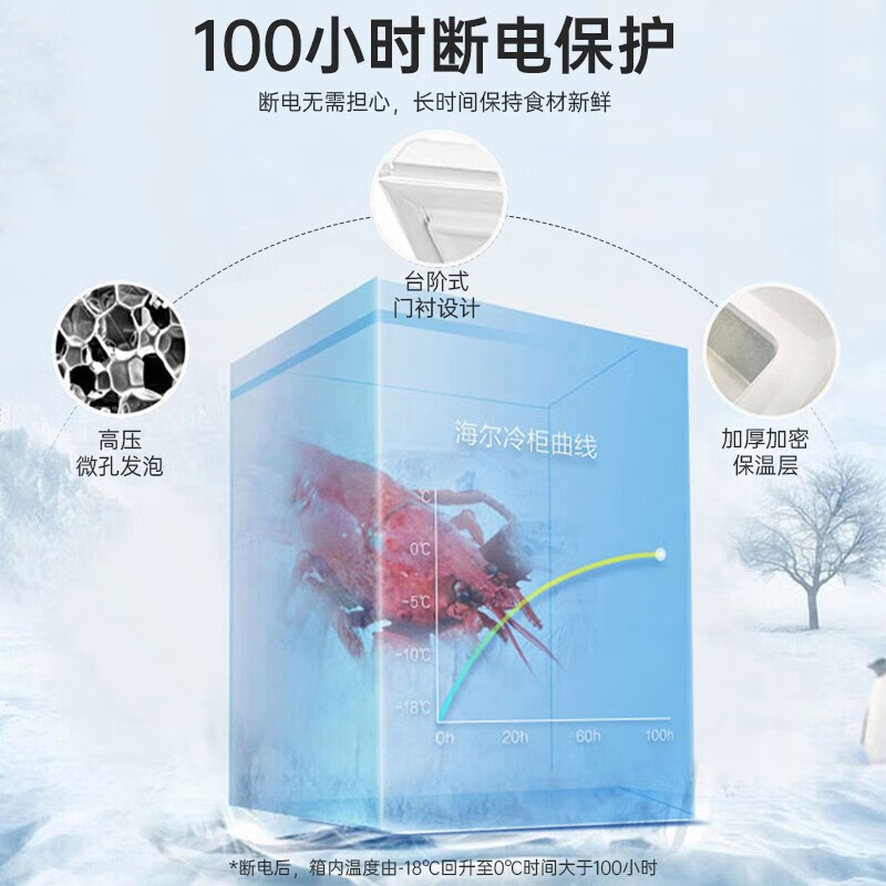 海尔(Haier)冰柜家用节能小冷柜小型冰柜商用大容量冰柜超低温冷冻冷藏转换柜BC/BD-142GHZT