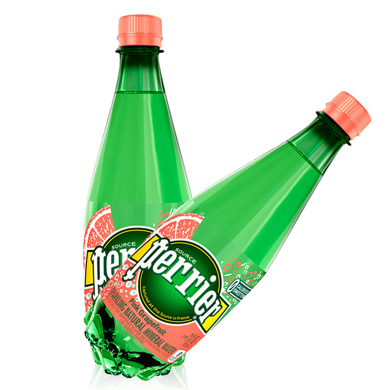 法国原装进口 巴黎水(Perrier)气泡矿泉水 西柚味含气天然矿泉水 500ml*24瓶整箱装 (新老包装交替发货)