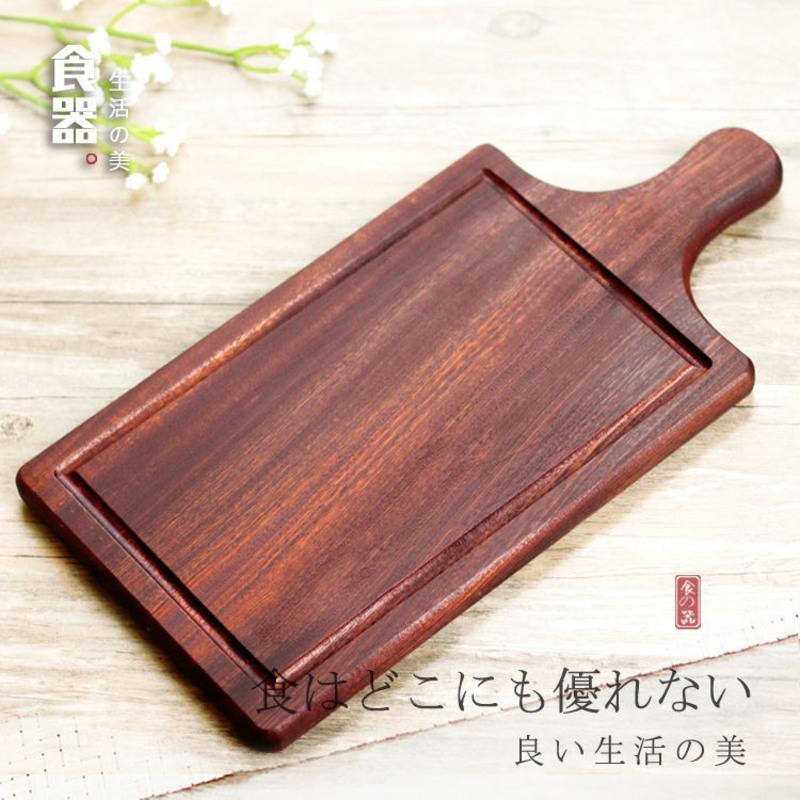 沙比利牛扒板西餐面包板牛排托盘板烤盘比萨饼板长方形橡木披萨板 橡木凹线小号30*15CM