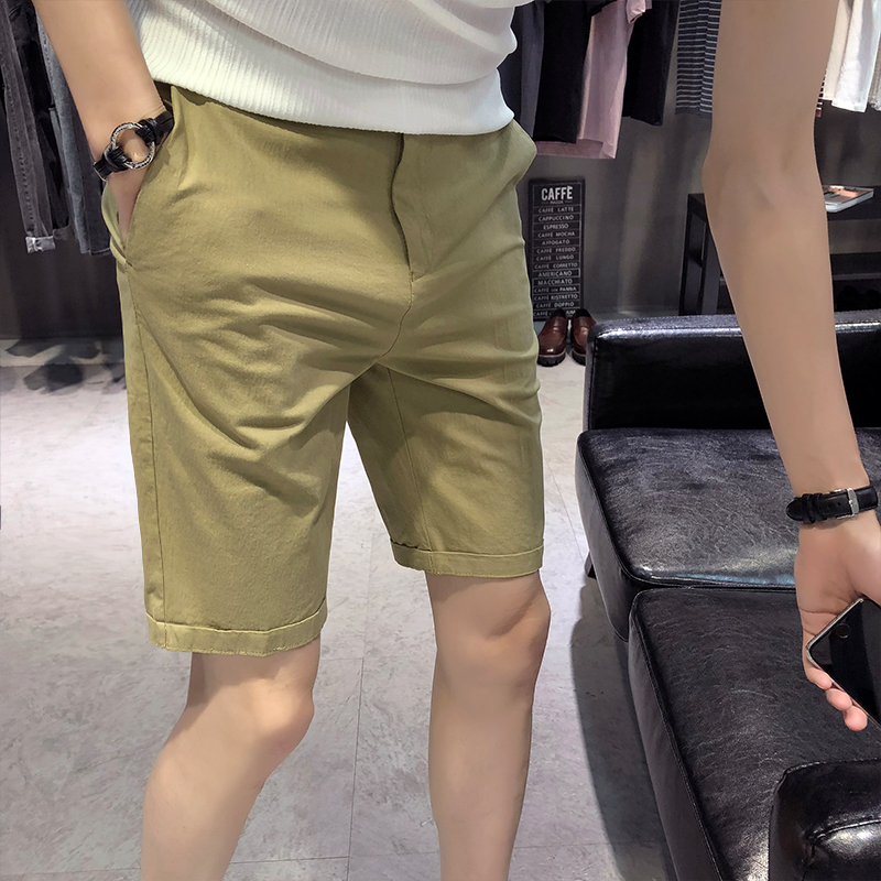五分男短裤夏款新款男士休闲裤韩版时尚修身裤气质小脚裤中裤
