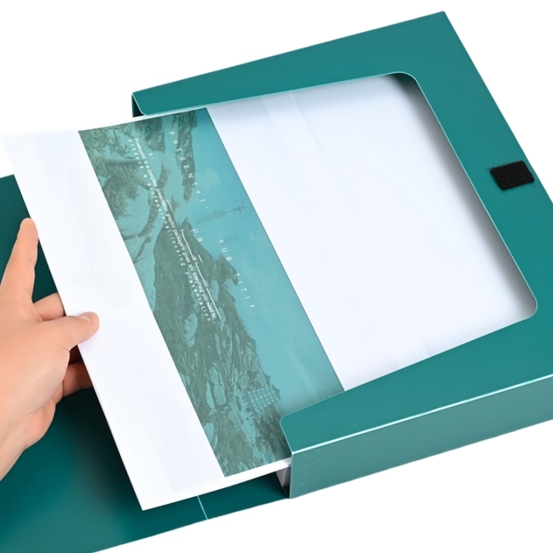 洁能尚 JNS0443 31.5cm*23.5cm*5.5cm 加厚 档案盒 (计价单位:个) 绿色高清大图