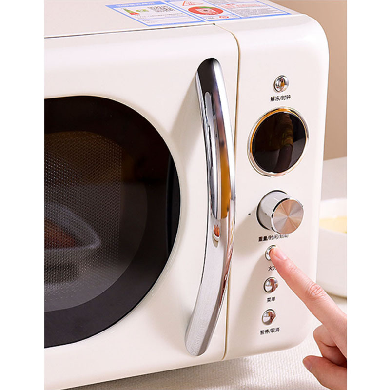 格兰仕(Galanz)复古微波炉家用20L小型迷你简单旋钮操控易清洁平板加热智能自动菜单KJ(W0) 米白色高清大图