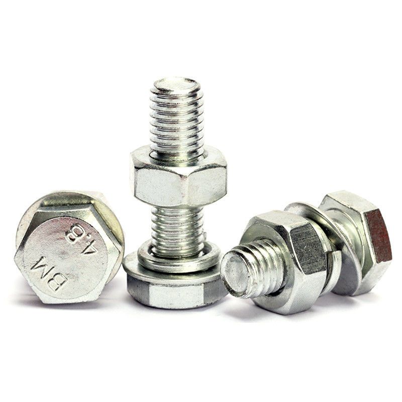 m14m16国标镀锌外六角螺栓外六角螺丝钉平垫弹垫螺帽套装螺丝杆m14804