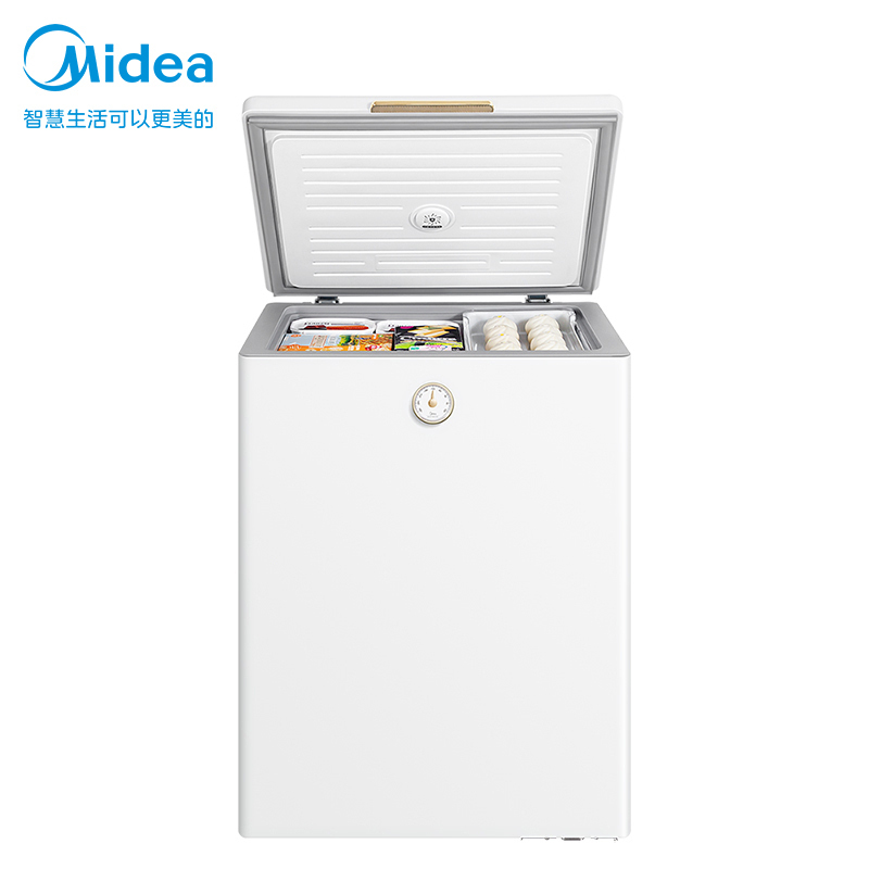 美的midea142升家用母婴冰柜冷藏冷冻转换小型迷你冷柜节能低音bdbc14