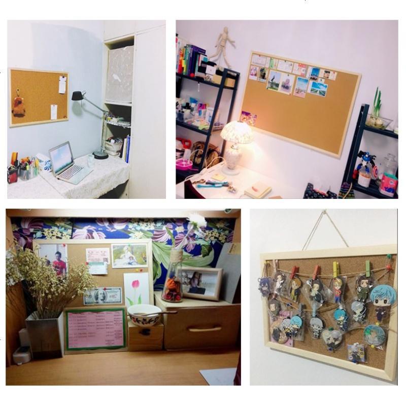 实木挂式软木板家用照片墙留言板图钉板便签贴板布告栏记事宣传板 免费票