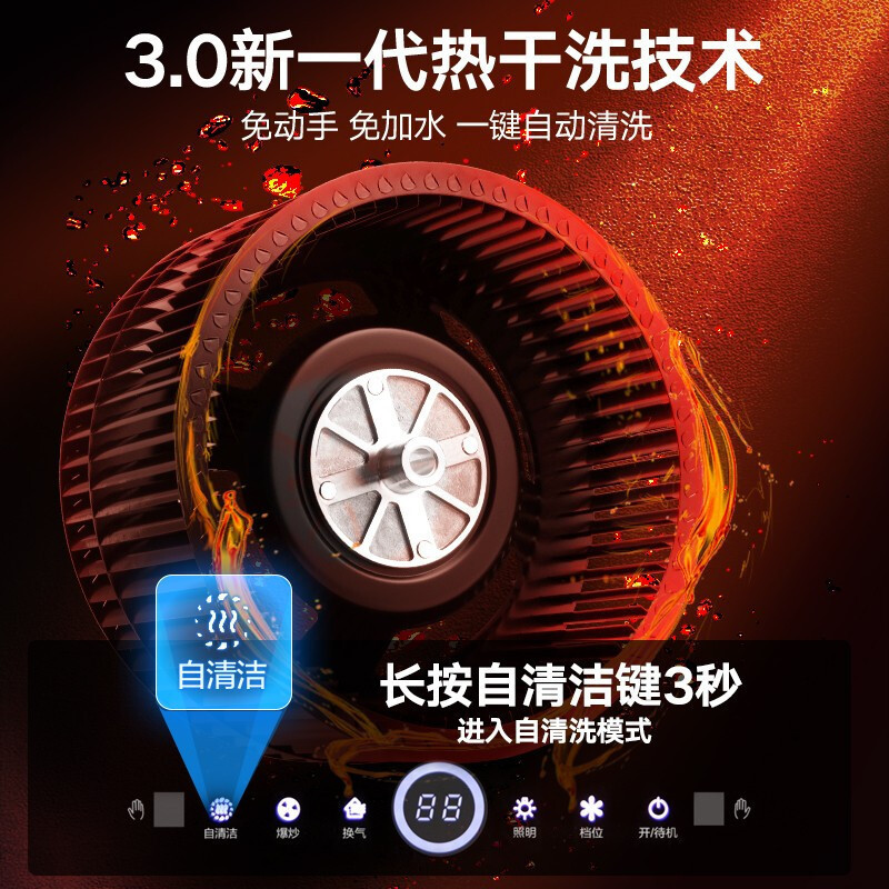 Haotaitai用心爱好太太油烟机家用厨房大吸力7字型油烟机FJ1自动清洗挥手操控大风量顶侧双吸油烟机单机抽烟机