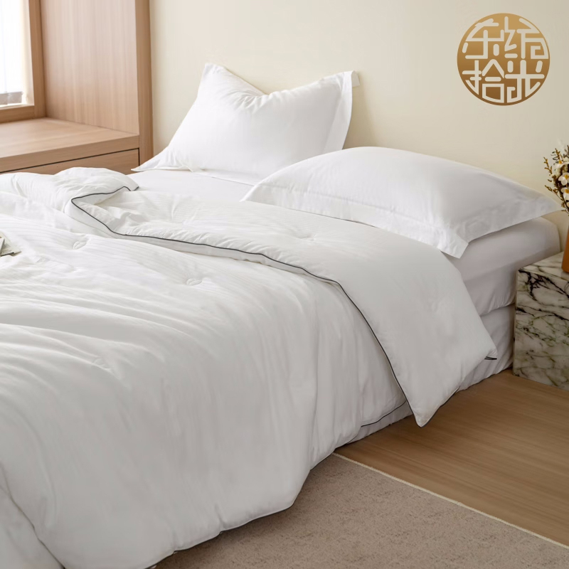 东纺拾光DF3013 全棉提花天然蚕丝春秋冬被200*230cm 白色((单位:件)高清大图