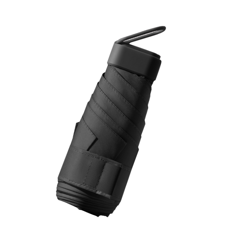 easily 六折晴雨伞防晒防紫外线六折口袋太阳伞 14cm E515664 曜石黑高清大图