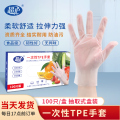 超护一次性手套餐饮厨房美容TPE塑料薄膜手套食品接触手套 100只/盒M码