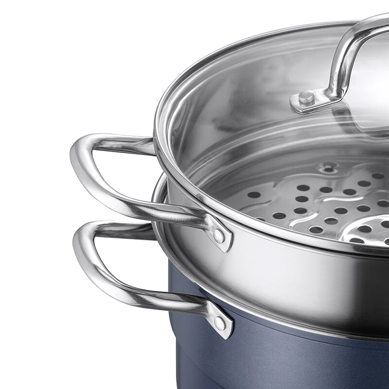 德世朗 DFS-Z870C 致尚不锈钢两层多用蒸锅 加厚锅身耐磨耐用 28cm高清大图
