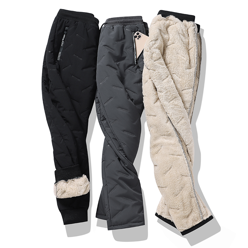 伊夫狼爪yifulangzhua羊羔绒休闲裤男士青年加绒加厚保暖休闲长裤外穿