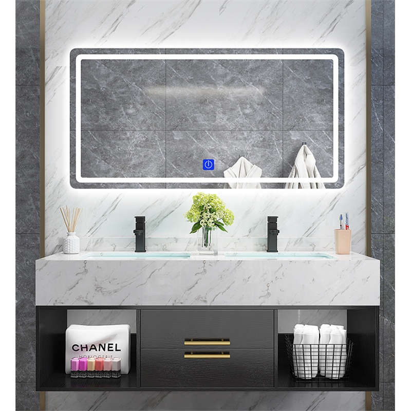 北欧大理石浴室柜组合简约卫生间洗漱台藤印象洗手盆柜岩板洗脸台卫浴