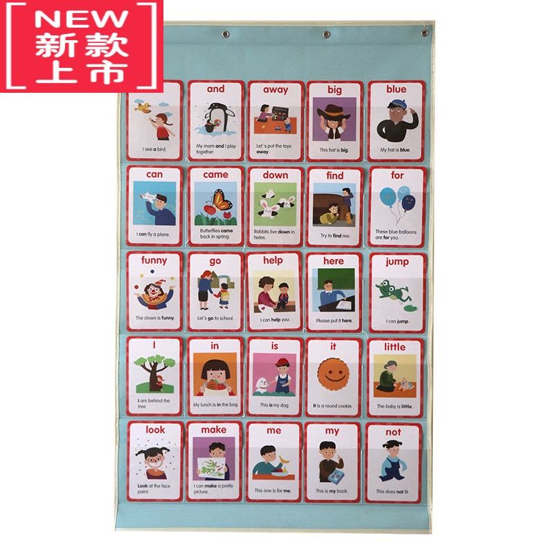 可莉允洪恩字卡小象汉字字卡插卡挂袋大号闪卡透明挂袋识字卡牛津布挂袋图片