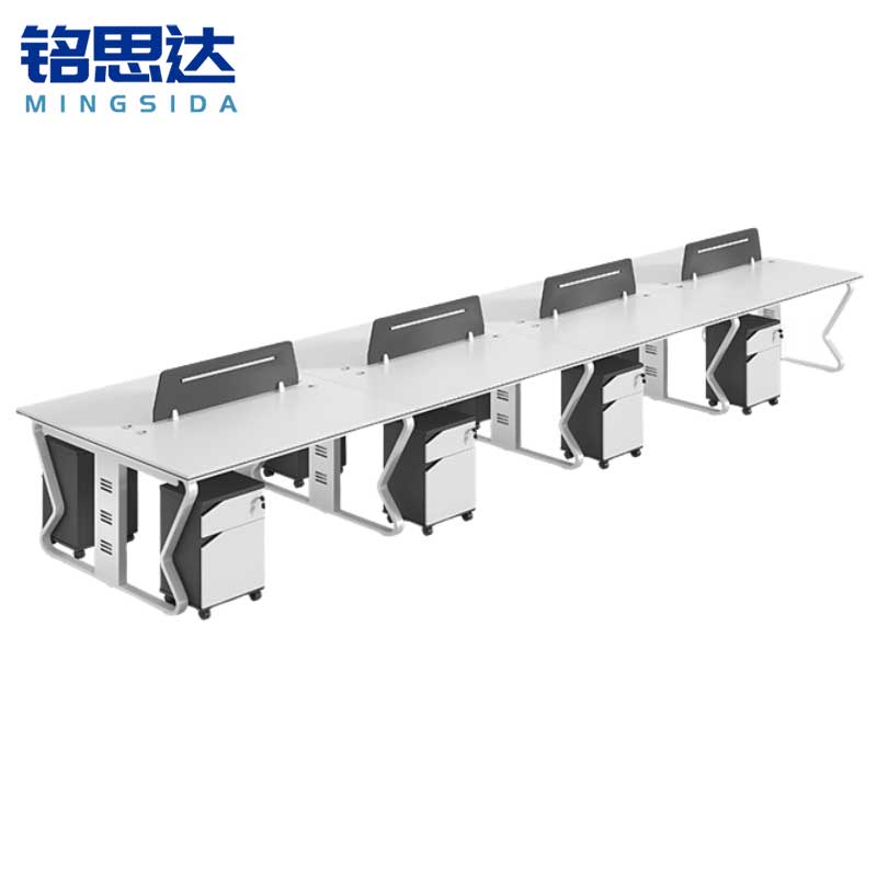 铭思达屏风办公桌八人位含柜套