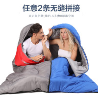 探险者TANXIANZHE 睡袋室内春夏秋冬学生双人睡袋成人户外便携旅行睡袋四季加厚室内野营双人拼色棉睡袋午休羽绒棉