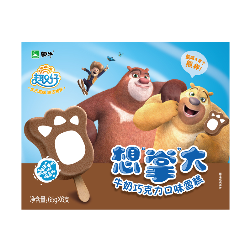 蒙牛趣仔想掌大牛奶巧克力口味雪糕65g6支