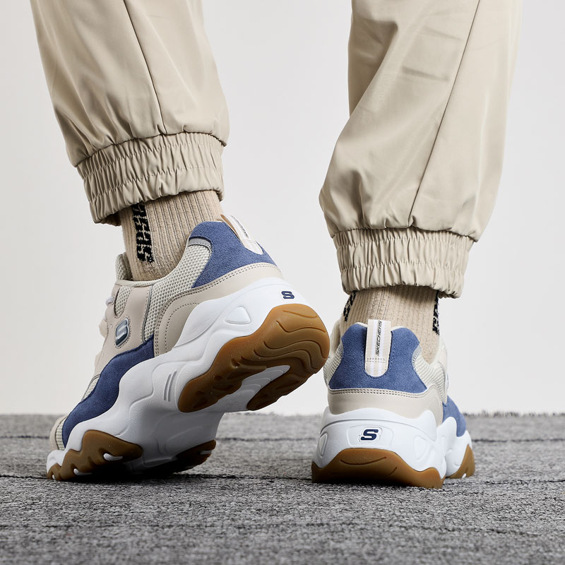 Skechers/斯凯奇男鞋新款厚底熊猫鞋轻质缓震运动休闲鞋237151-TAN ZP高清大图