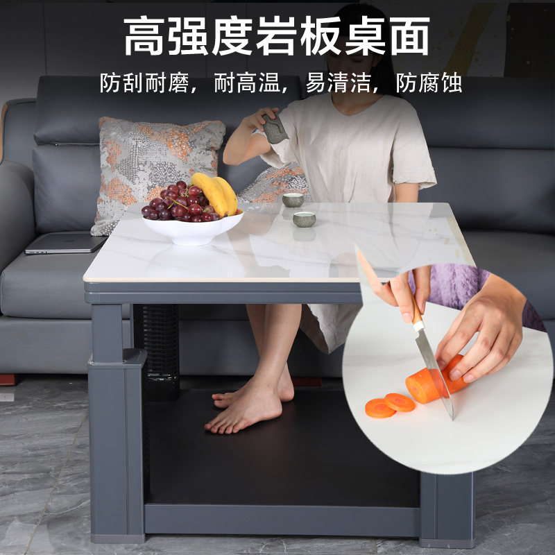 火焰山取暖桌正方形家用升降电暖桌方桌电暖桌烤火桌高清大图