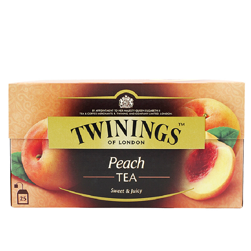 Twinings川宁 红茶蜜桃果香 红茶50g/25片 红茶包果味茶包袋泡茶