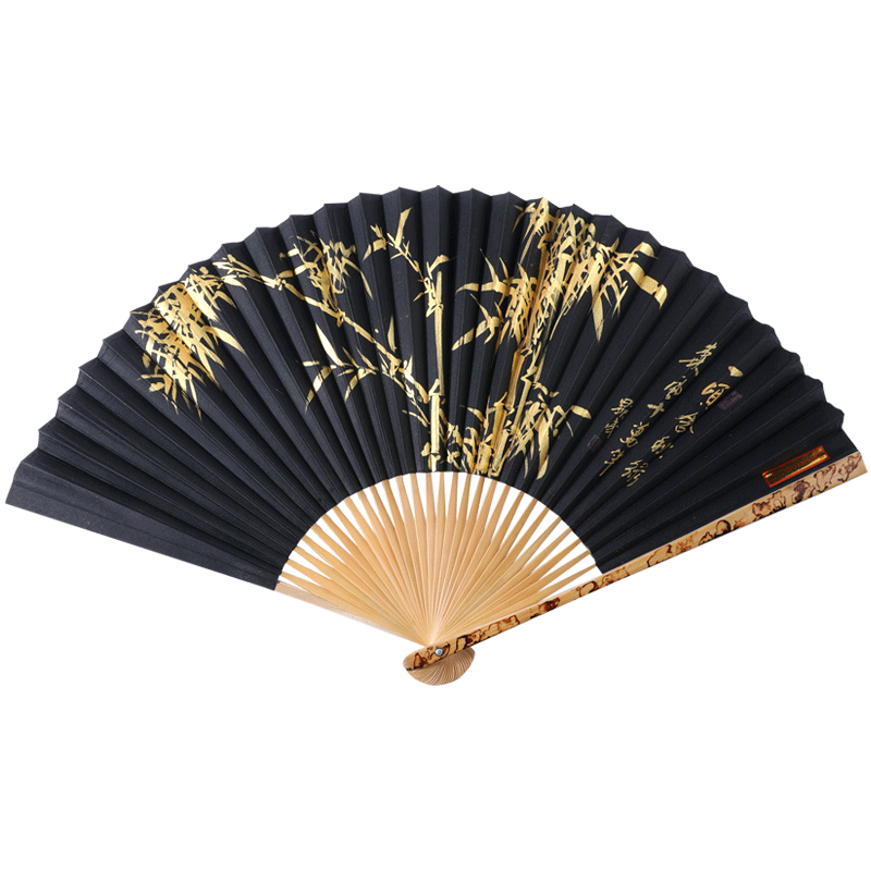 荣昌烫金扇子折扇 中国风古风扇子 折叠复古烫金折扇随身日用便携降温