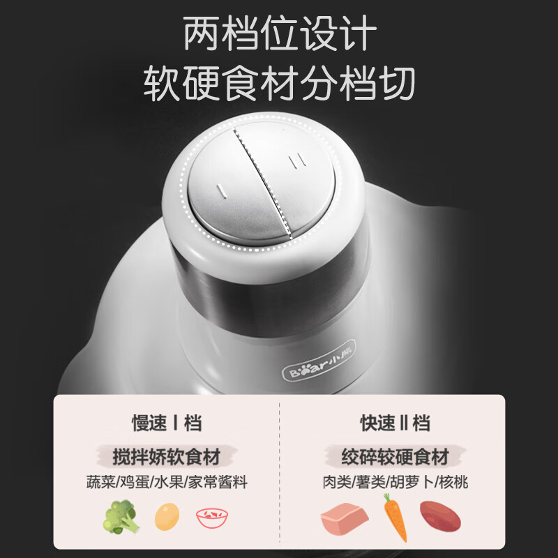 小熊(Bear)绞肉机家用 绞馅机 碎肉机 电动多功能料理搅拌机打肉机饺子肉馅蒜蓉机 搅肉机QSJ-C03A1 约2L高清大图